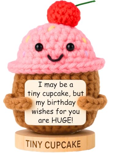 Tiny Cupcake With 30 Sweet Happy Birthday Signs - Birthday Gift for Women Men Teens for 16th, 21st, 25th, 30th Birthdays | Cute Bday Present for Friends, BFF, Sister, Girlfriend, Daughter, Teen Girls - color: Happy Birthday
