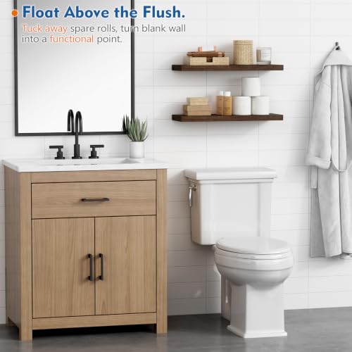 Harwaya 24 Inch Floating Shelves - Bathroom Shelves Wall Mounted - color: Dark Walnut, size: 24 x 8 Inch
