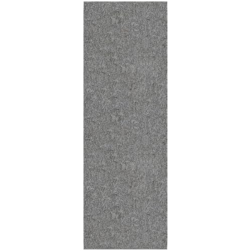 Ottomanson Door Mat Indoor Entryway Runner Rug – Non-Slip Durable Low-Pile Runner with Stain-Resistant Surface, 20" x 59", Gray - color: Grey