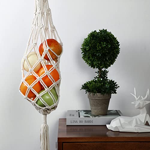 Geiserailie 2 Pieces Hanging Fruit Basket Boho Kitchen Decor