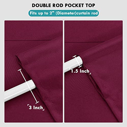 JIUZHEN Burgundy Valance Curtains for Window 1 Panel, 52 x 18 Inches - color: Burgundy, size: 52"W x 18"L (Pack of 1)