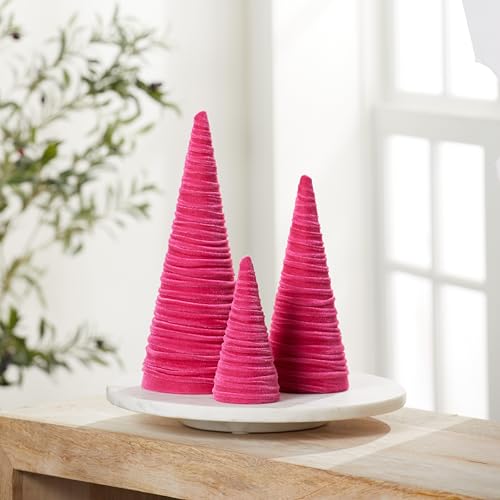 Your Heart's Content Hot Pink Velvet Trees Set of 3 (Hot Pink) - color: Hot Pink