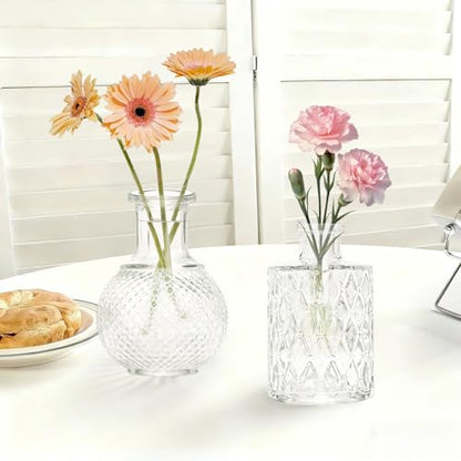 KJHL 8 Pcs Small Glass Bud Vases, Mini Flower Vases for Wedding Centerpiece - size: 8 Pcs