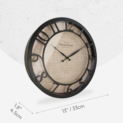 Presentime 13" Farmhouse Series Wall Clock - color: Oil Rubbed Antique Bronze, size: 13 inch