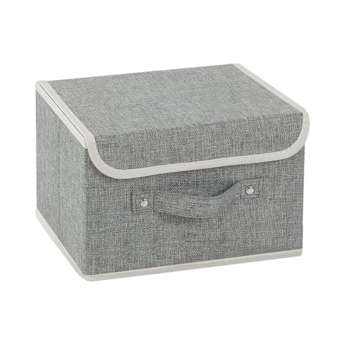 Foldable Fabric Storage Cubes with Lids,Grey 10.2x7.9x6.7in,1 Pack - color: Grey, size: 10.2x7.9x6.7in(1-pack)