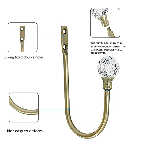 Curtain Holdback, 2pcs Wall Mounted Drapery Tiebacks, Sliver - color: 2 Pcs, Bronze