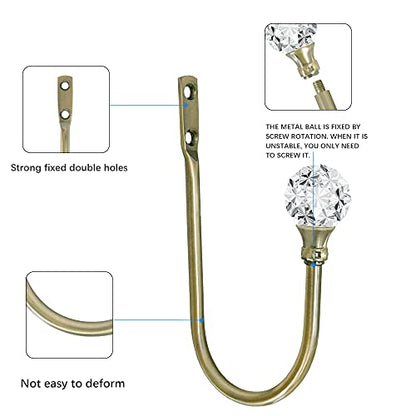 Curtain Holdback, 2pcs Wall Mounted Drapery Tiebacks, Sliver - color: 2 Pcs, Bronze