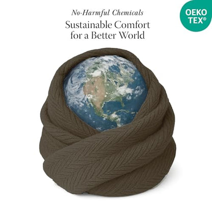 Threadmill Luxury 100% Cotton Twin Herringbone Blanket, Espresso - color: Espresso, size: Twin (68" x 92")