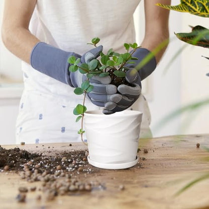 5 Inch Ceramic Plant Pots, 5.5 in Diameter, 4 Pack - color: Pure White, size: 5.5 Inch-4 Pack