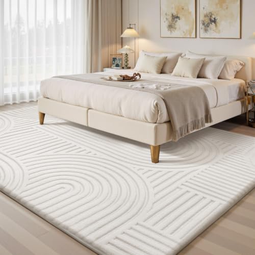 Sour Lemon 8x10 Area Rugs for Living Room Bedroom, Cream Rug Large Carpet - color: Cream, size: 8' x 10' (Rectangular)
