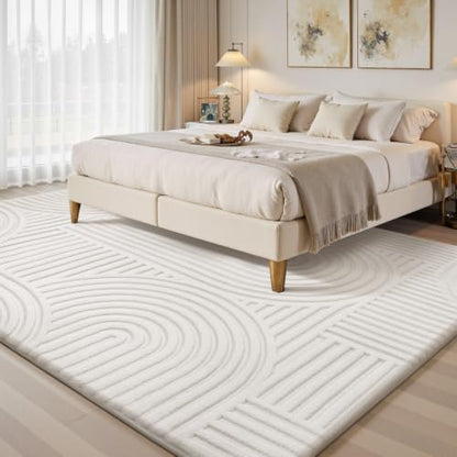 Sour Lemon 8x10 Area Rugs for Living Room Bedroom, Cream Rug Large Carpet - color: Cream, size: 8' x 10' (Rectangular)