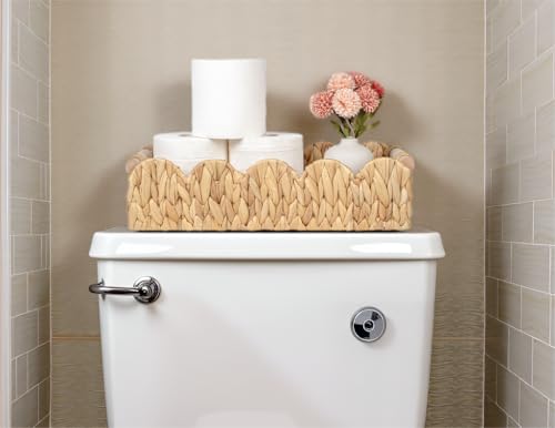 Kriitools Scalloped Toilet Paper Storage Basket, Farmhouse Home Decor - size: Medium