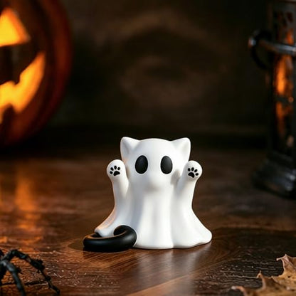 1 Pcs Halloween Ghost Figurine Spooky Unique Cat Mini Figurines - color: Styl 1