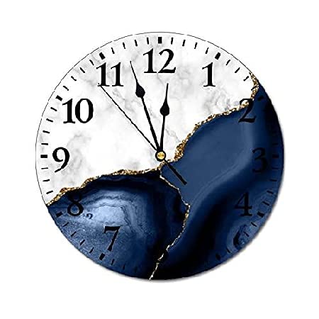 White Marble Wooden Wall Clock Blue Battery Operated Clock Silent Non Ticking Wall Clocks Numerals Wall Clocks Decorative for Kitchen Living Room Bedroom Office Farmhouse Gift 10 Inch - color: A11-5, size: 10x10in