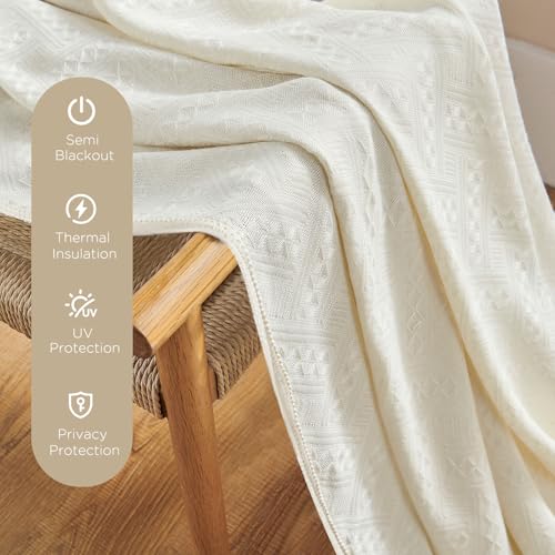 Joydeco Linen Beige Boho Curtains 96 Inch, 2 Panels - color: Beige-no Tassels, size: 52"W x 96"L (Pack of 2)