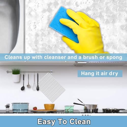 Kitchen Sink Mat for Stainless Steel/Ceramic Sinks,2 Pack with Scissors - color: Transparent