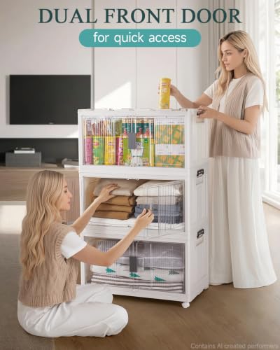 OlarHike 97QT Storage Bins with Lids for Closet, Garage, Shelves, 3 Pack - size: 97QT