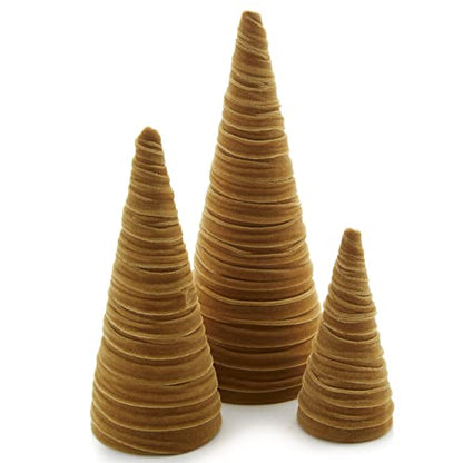 Your Heart's Content Set of 3 Gold Velvet Trees (Gold) - color: Gold