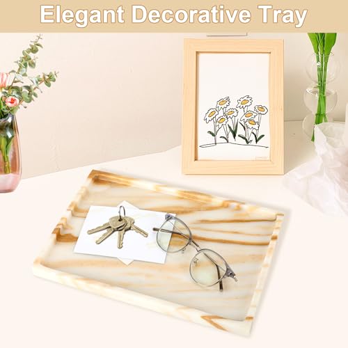 100% Marble Vanity Tray for Bathroom Counter, Kitchen, Coffee 11.8" - color: Calacatta Glod