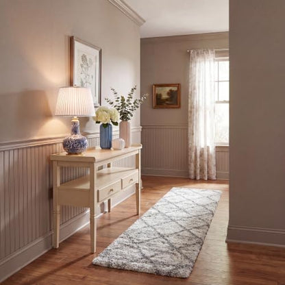 SAFAVIEH Hudson Shag Runner Rug 2'3"x6', Soft Plush Grey & Beige SGH281J - color: Grey/Beige, size: 2'3" x 6' (Runner)