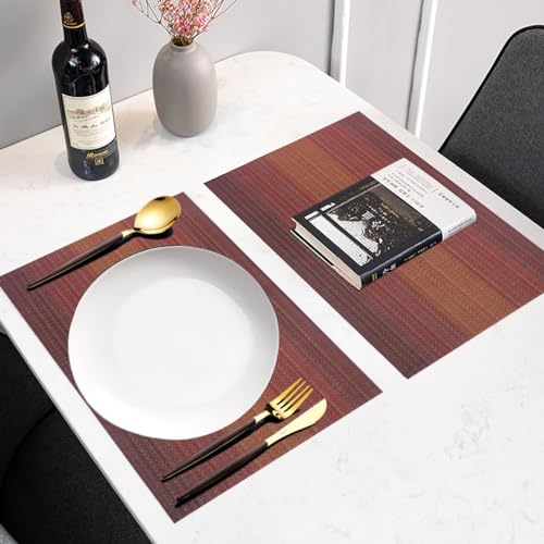 PIGCHCY 72 inches Table Runner,Table Centerpiece, Heat Resistant Vinyl Woven Washable Table Mats Sets (Scarlet Red) - color: Gradient: Red Scarlet, size: 1 Table Runner