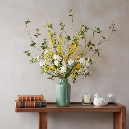 97.8cm(38.5인치) 레드 그린 인공 무화과나무 가지 4개, 잎 포함 - color: Wn 레드