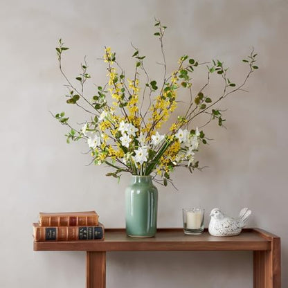 97.8cm(38.5인치) 레드 그린 인공 무화과나무 가지 4개, 잎 포함 - color: Wn 레드