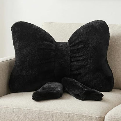 XIAIJIA Bow Pillow, Throw Pillows for Bed, Cute Black Bow Pillows 12×9 in - color: Black, size: 12"X 9"