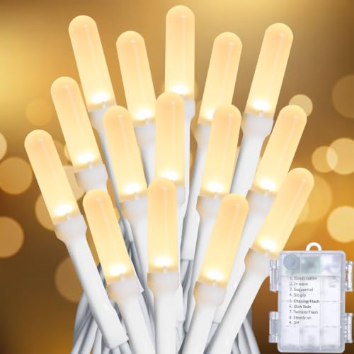 33FT 100 LEDs Mini String Lights Battery Operated,White Wire - color: White Wire, size: 33FT 100Leds