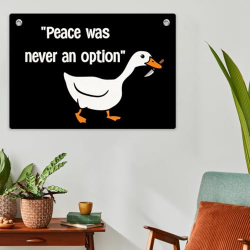 Peace Was Never An Option Goose Flag,Funny Goose Wall Flag Banner Tapestry - color: Multi 0662