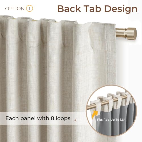 INOVADAY 4 Panels Set Beige Blackout Curtains 84 Inches Long Living Room - color: #02 Beige, size: 42"W x 84"L (Pack of 4)
