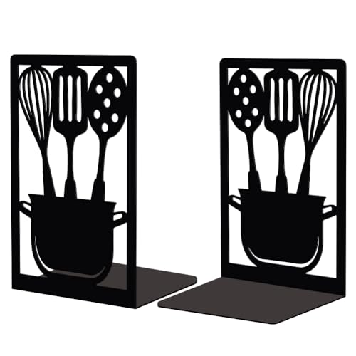 Peacoblue 4.7"x3.5"x7" Metal Bookends, Heavy Duty Book Ends for Shelves - color: Kitchenware
