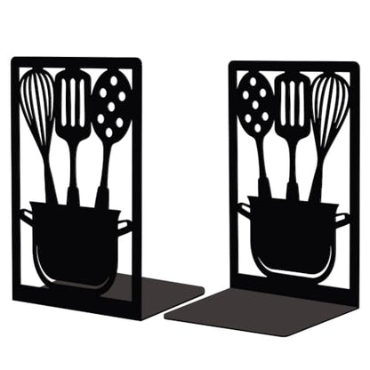 Peacoblue 4.7"x3.5"x7" Metal Bookends, Heavy Duty Book Ends for Shelves - color: Kitchenware