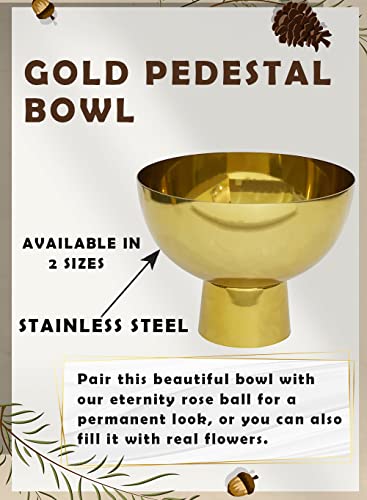 Serene Spaces Living Large Decorative Gold Pedestal Bowl: Elegant Metal Compote Bowl for Home Décor, Weddings, Parties, 7" Diameter, 5.5" Tall (Pack of 4) - size: Large - Pack of 4