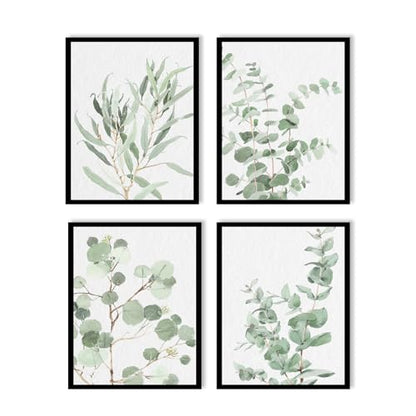 Botanical Prints Wall Art Framed, Sage Green, Plant Pictures, 8"x10"x4 - color: Sage Green, size: 8"x10"x4
