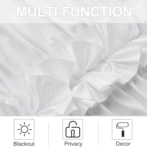 HIG 2 Pack White Handcrafted Window Treatment Tiers Curtains, 30"x24" - color: White, size: 30"W x 24"L (Pack of 2)
