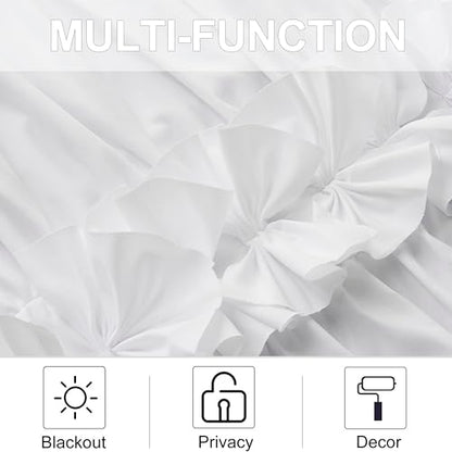 HIG 2 Pack White Handcrafted Window Treatment Tiers Curtains, 30"x24" - color: White, size: 30"W x 24"L (Pack of 2)