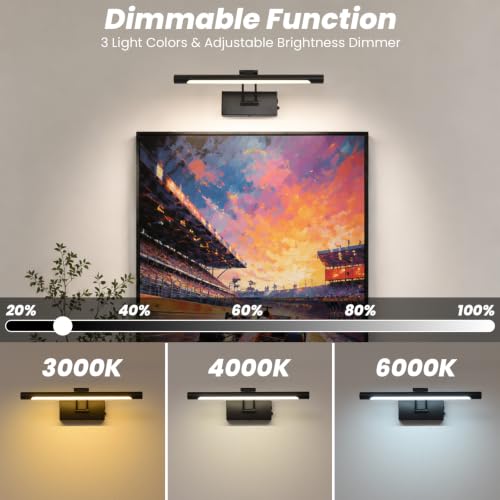 Battery Operated Picture Light for Wall,Matte Black 15.7-Inch - color: Black, size: 15.7 Inch