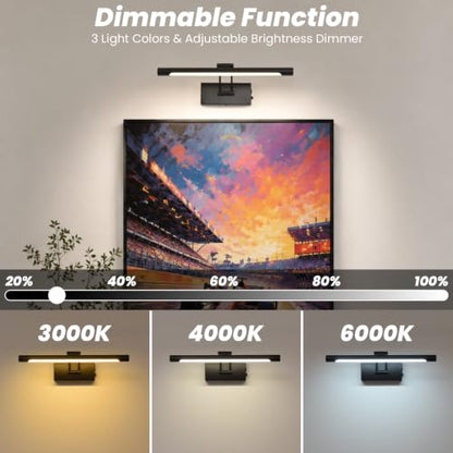 Battery Operated Picture Light for Wall,Matte Black 15.7-Inch - color: Black, size: 15.7 Inch