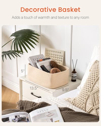 KALLAX Small Woven Storage Basket for Organizing, 13.5x9.5x5 inches, 3 Pack - color: Beige, size: 13.5"L x 9.5"W x 5"H