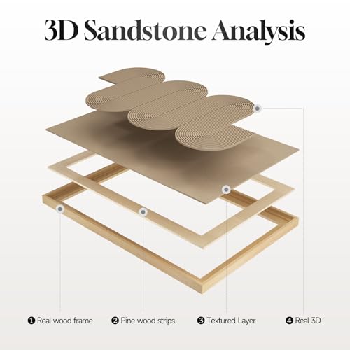 Large 3D Framed Neutral Abstract Wall Art for Living Room, 3 Piece 24x36 In - color: Neutral --B, size: 24"w X 36"h X 3pcs
