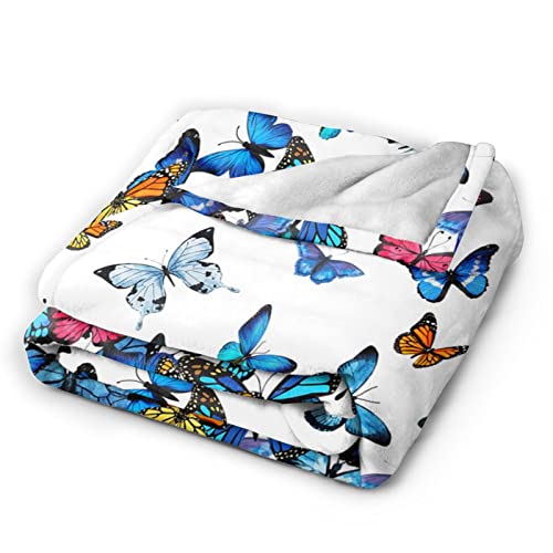Blue Butterfly Blanket Ultra Soft Butterfly Throw Blanket Lightweight Cozy Blankets for Bed Couch Sofa 60"X50" - color: Butterfly 2, size: 60"x50"