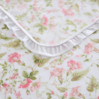 Laura Ashley - Soft Throw Blanket, Lightweight, for Bed & Couch, 50 x 70 - color: Morning Gloria Pink