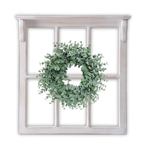 Sintosin Farmhouse Window Frames Wall Decor 29 X 30 Inch, Distressed White - color: White, 29.1" x 30.3"