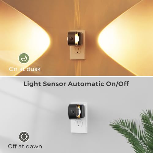 L LOHAS LED Night Light, Motion Sensor Night Lights Plug in Wall Projector - color: Black-Motion