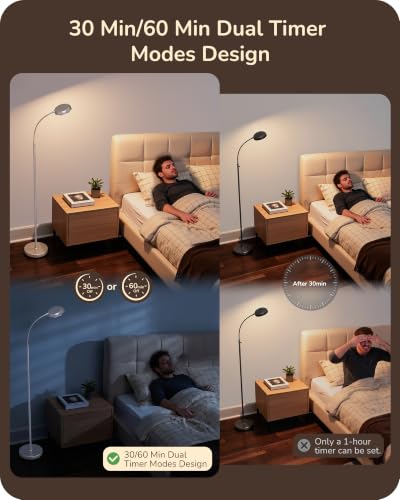 EDISHINE 18W LED Floor Lamp for Living Room, Diamond-Surface, Silver - color: Silver