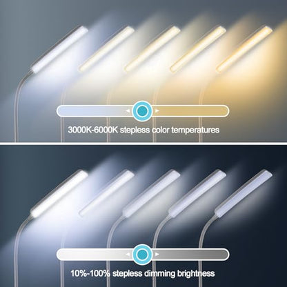 Dimunt LED Floor Lamp, Stepless Adjustable 3000K-6000K Colors, Grey - color: Gray