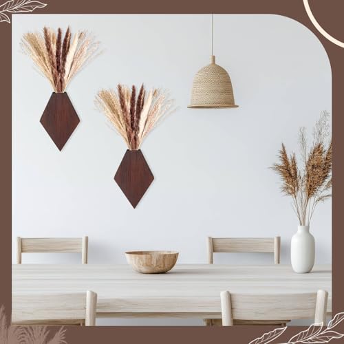 2 Pcs Wooden Wall Planters, Brown, Regular Style - color: Brown, style: Regular Style