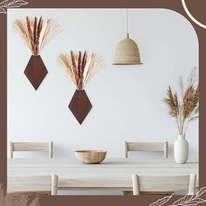 2 Pcs Wooden Wall Planters, Brown, Regular Style - color: Brown, style: Regular Style