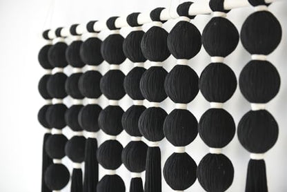 Macrame Wall Hanging Black Sphericity Fiber Yarn Art Boho Decor 39"W*39"L - color: Black